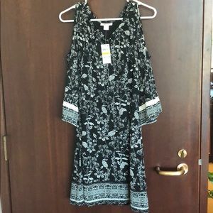 NEW, cold shoulder, 3/4 length sleeves dress.